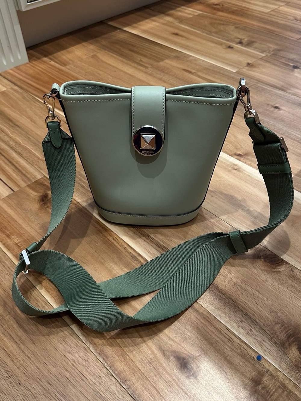 kate spade Sage Green Bucket Crossbody with Wide Strap